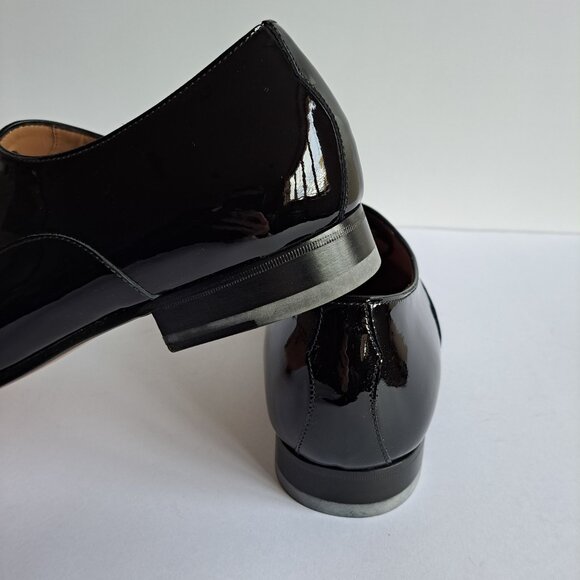 NEW Di Bianco Black Comfort Flex Patent Leather Shiny Shoes Size 10 main image 5